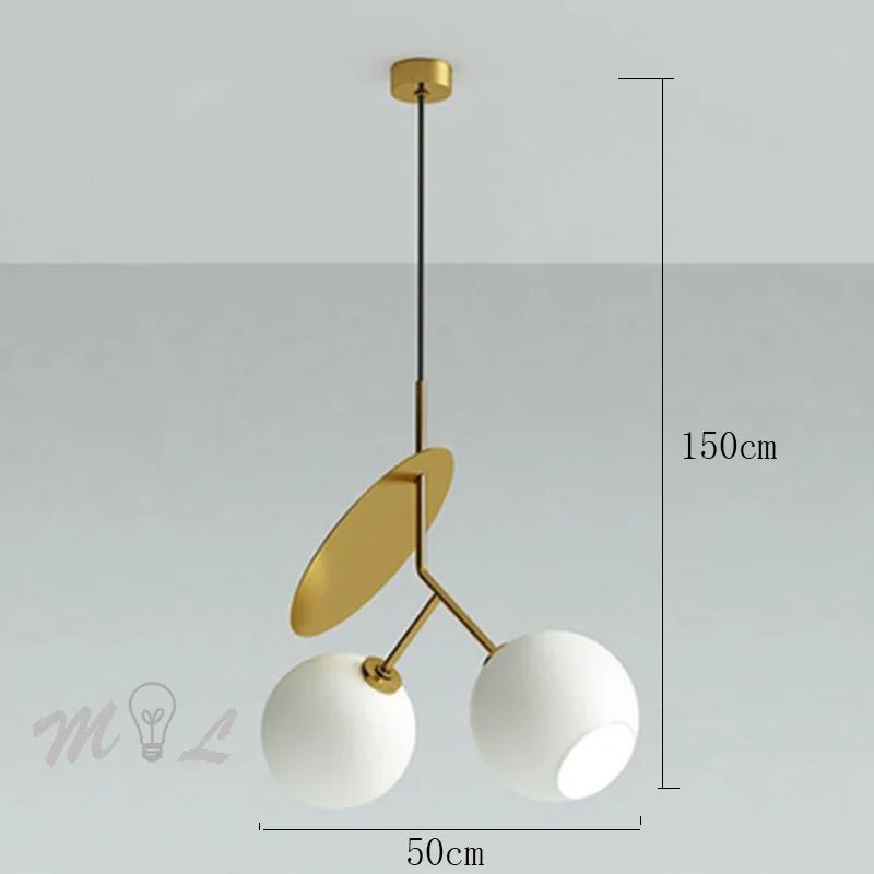 suspension moderne en verre pour décoration intérieure créative