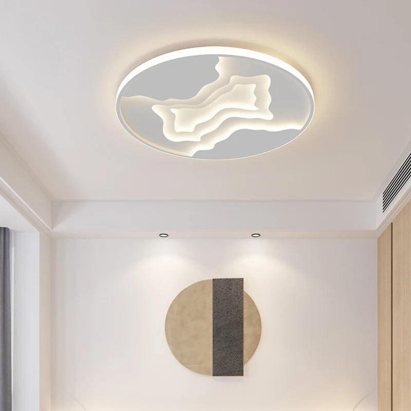 lustre nordique led ultra-mince au grain moderne atmosphérique