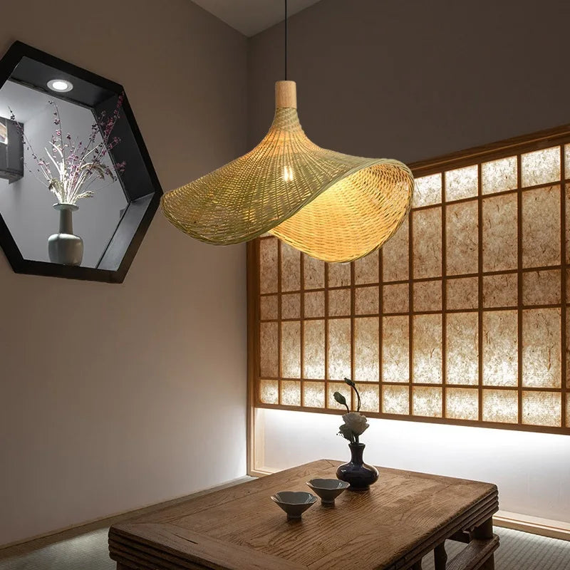 lampe en bambou style zen asiatique créatif pour décoration