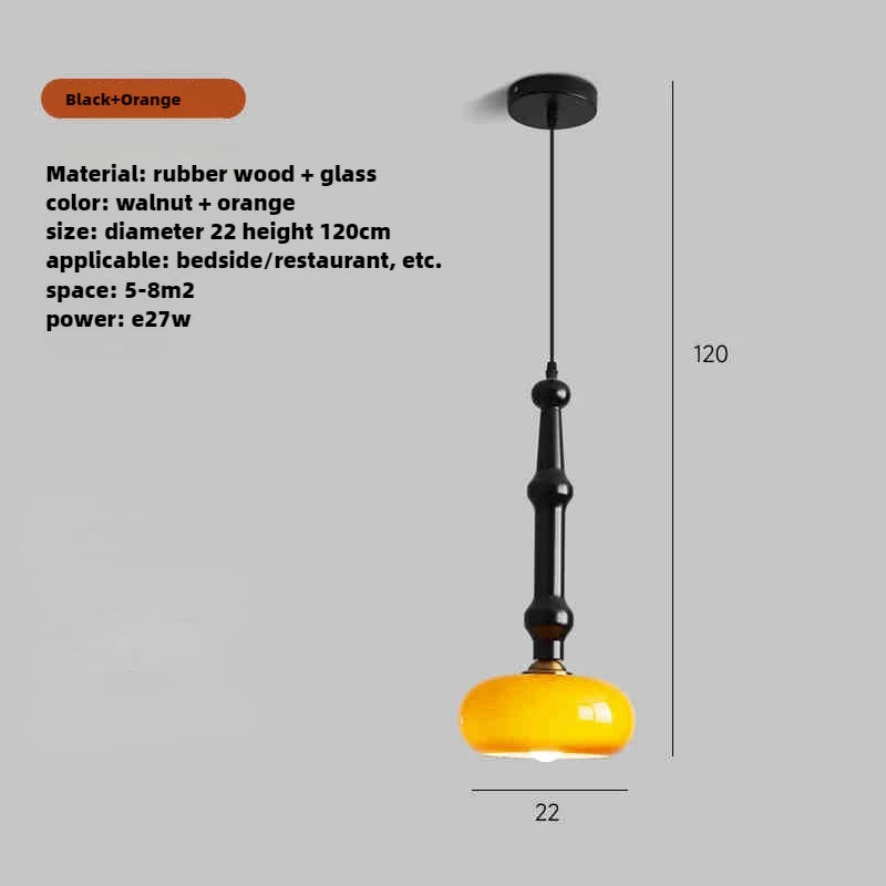 suspension en bois d'hévéa et verre pour intérieur moderne