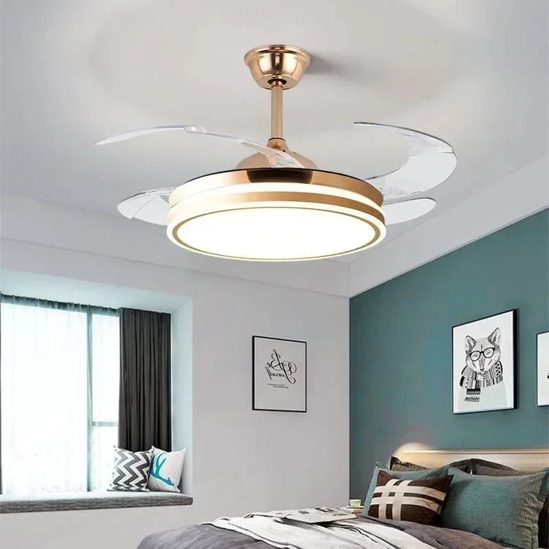 ventilateur de plafond moderne avec lumière et télécommande