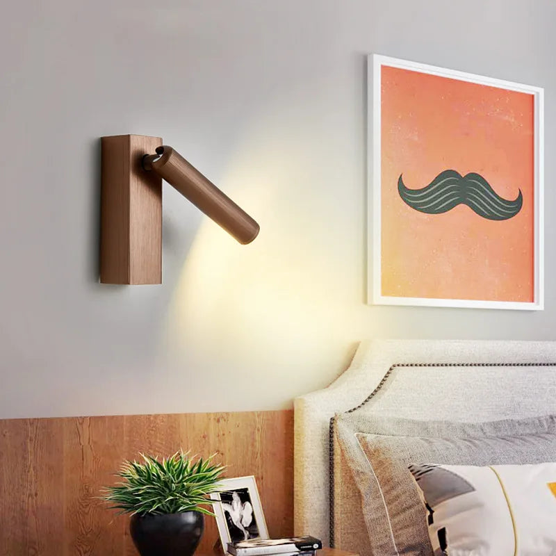 applique murale à led avec interrupteur et port usb rotative 350 degrés