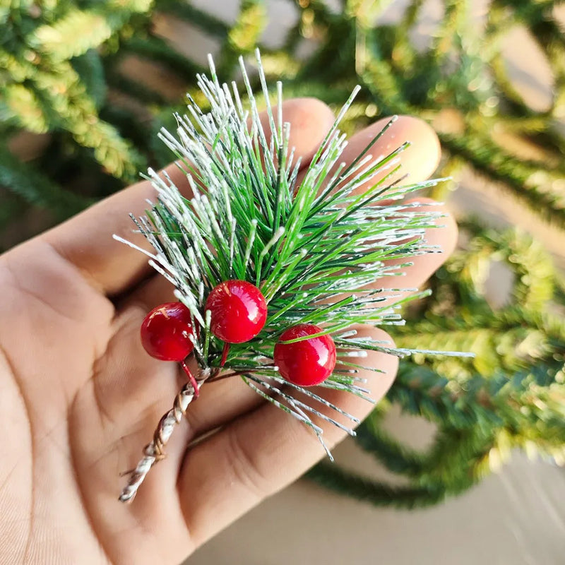 accessoires de couronne de noël fausses baies et pommes de pin