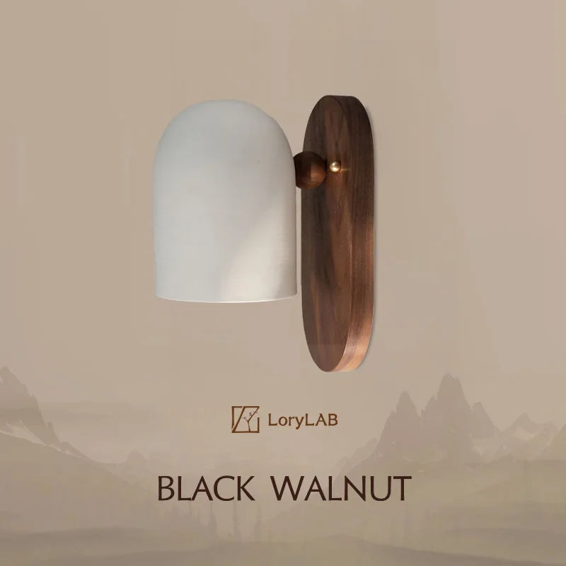 Walnut Wood Iron, Simple Modern Wabi-sabi style, Wall Sconce for Bedroom, Bedside, Living, Dining Room, Corridor Aisle