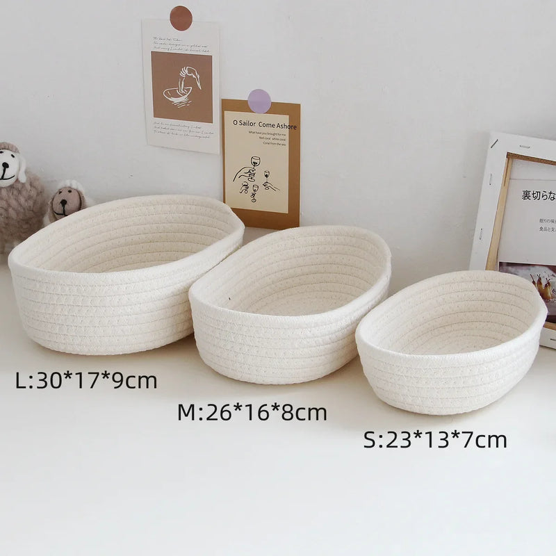 paniers en corde de coton pour rangement et organisation des objets