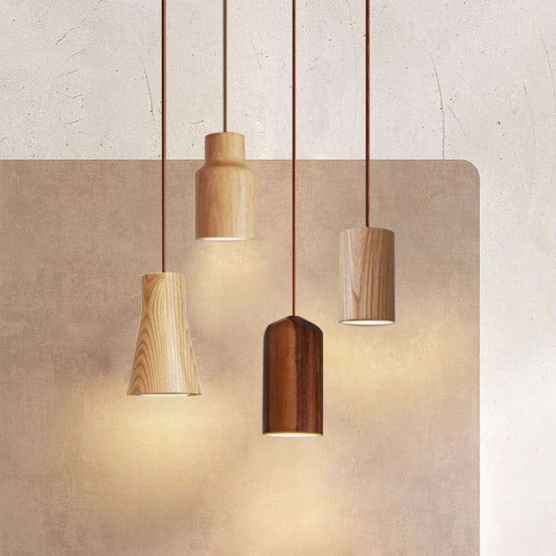 lampe suspendue nordique en bois luminaire décoratif d'intérieur