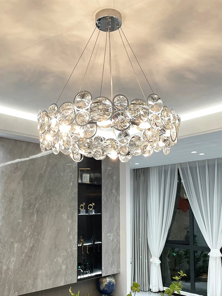 lustre en cristal k9 moderne pour décoration intérieure élégante