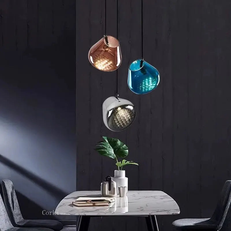 lustre en verre design pour cuisine bar et restaurant