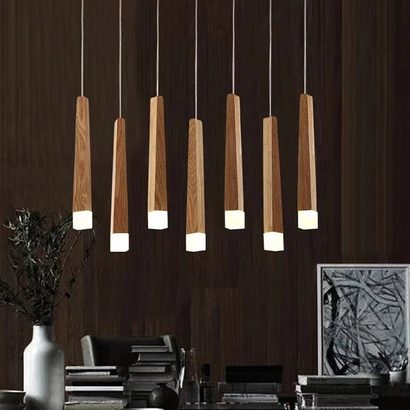 lustre suspendu moderne en bois pour tous les espaces