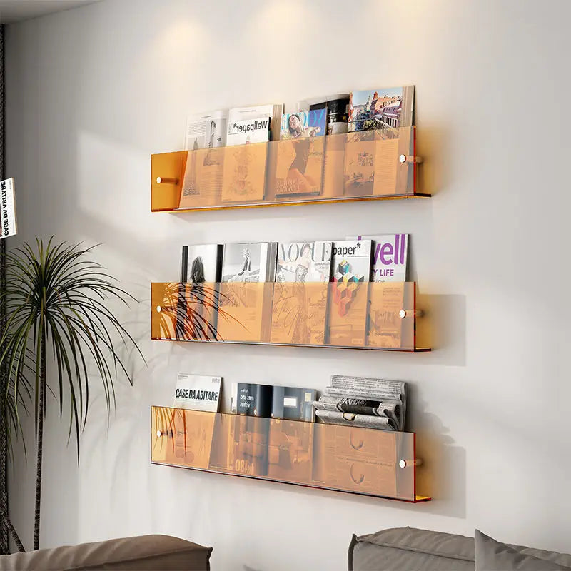 étagère à livres en acrylique support de rangement mural design moderne