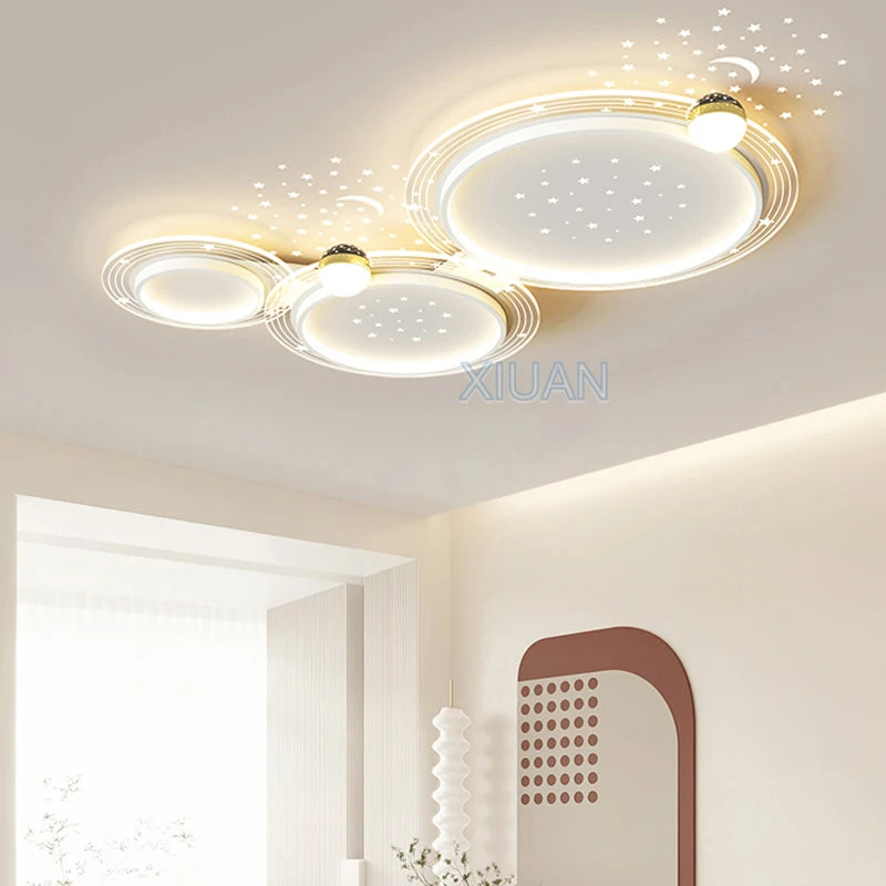 Luxury Minimalist Living Room LED Ceiling Light Starry Sky Projection Metal Cloud Ceiling Lamp For Bedroom Dining Table Home