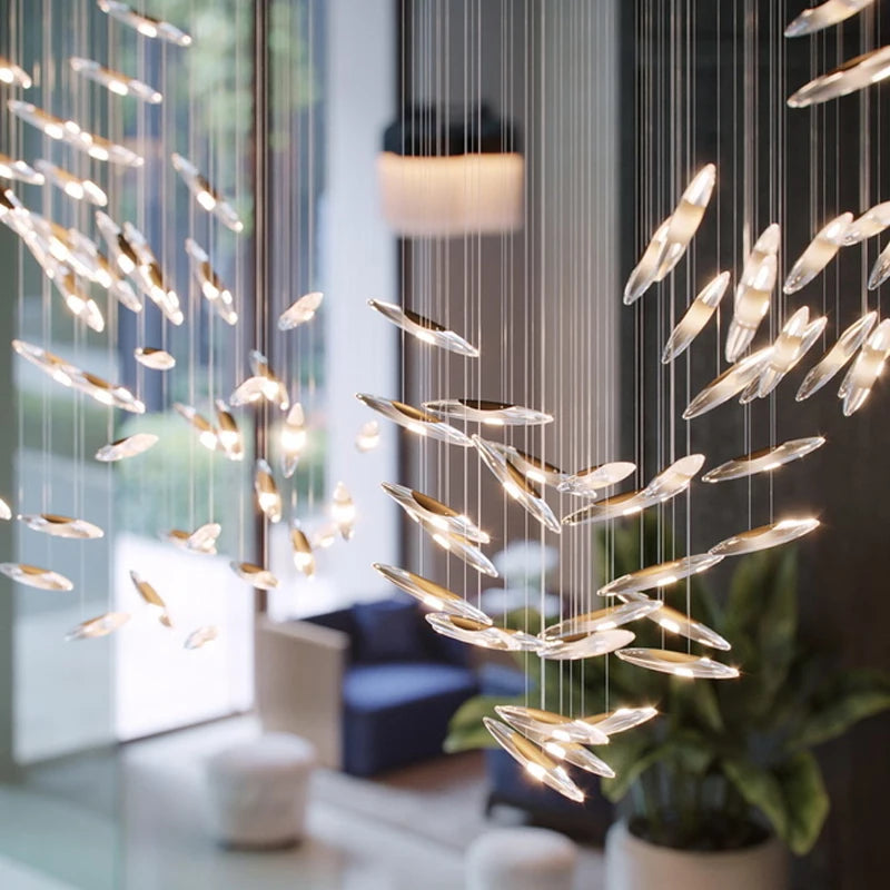 lustre en cristal de luxe pour hôtel et villa moderne