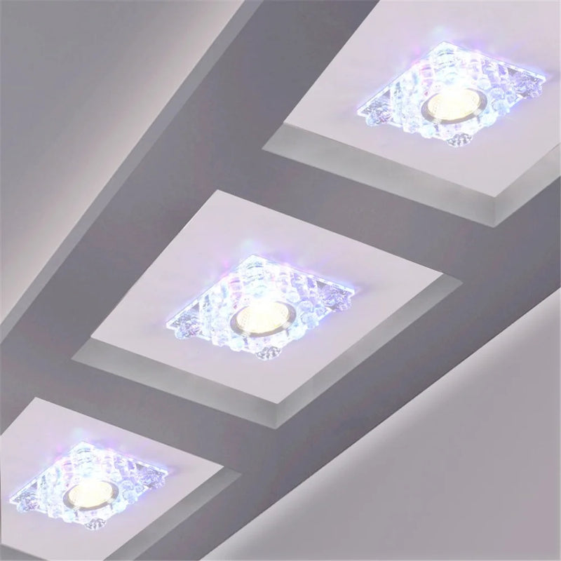 plafonnier led rgb carré en cristal pour décoration intérieure variée