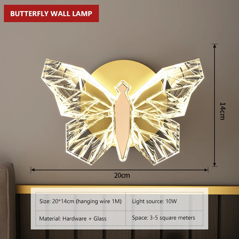 applique murale led papillon pour décoration intérieure moderne