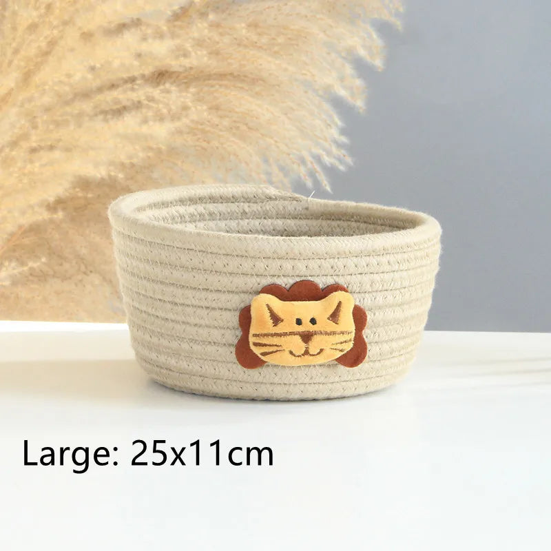 panier de rangement tissé animaux pour jouets et divers objets