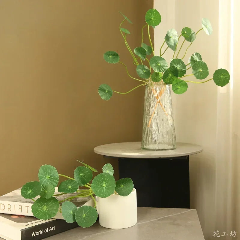 plante artificielle décoration verte feuilles lotus pour intérieur et extérieur