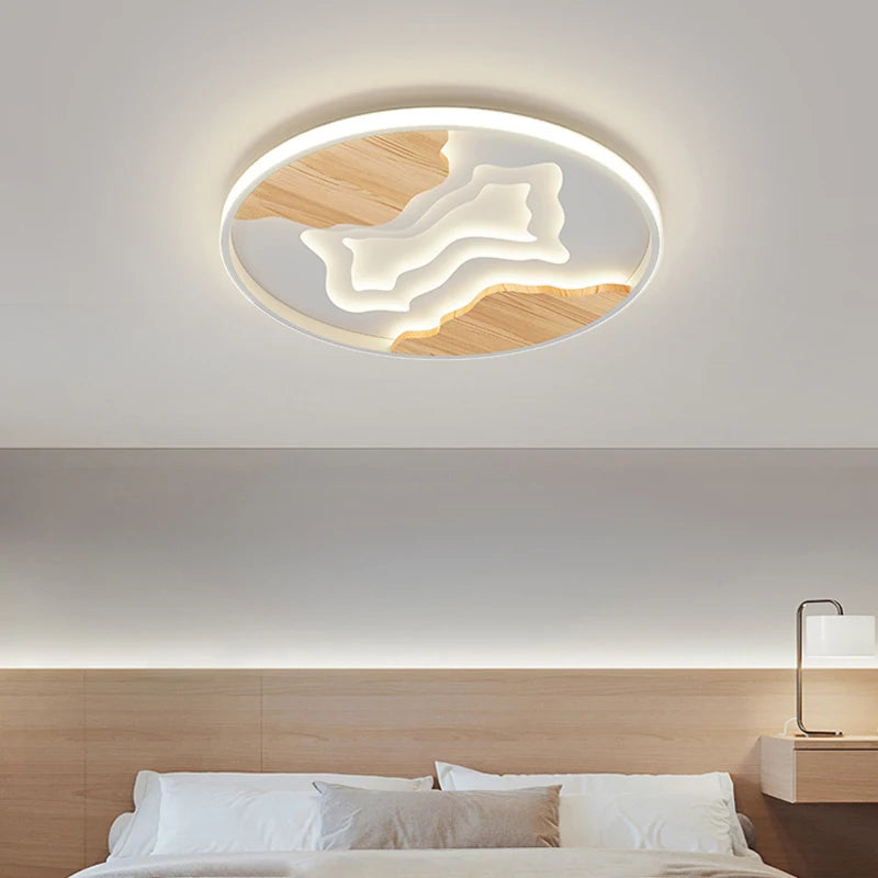 lustre nordique led ultra-mince au grain moderne atmosphérique