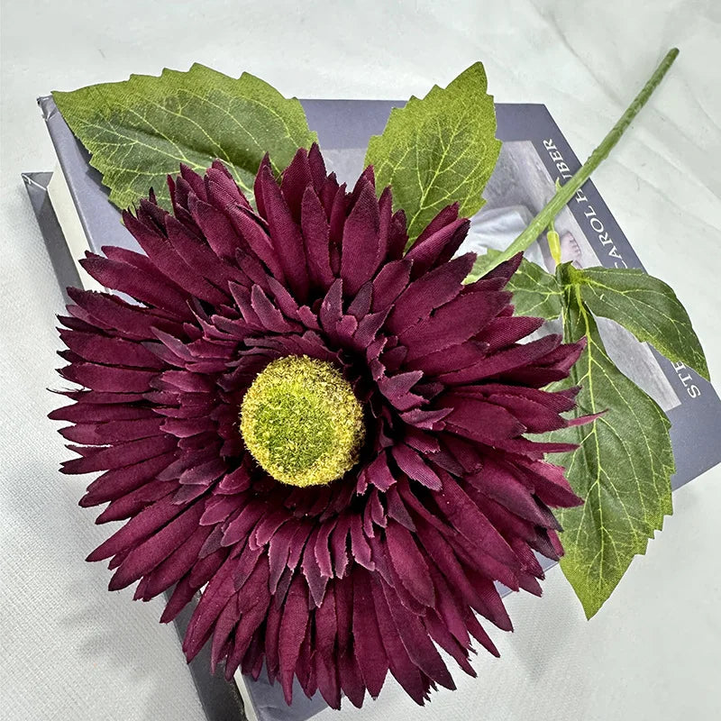 gerbera simple avec feuilles pour décoration de mariage et fête