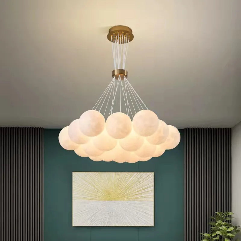 lustre nordique design planète lune avec bulles suspendu décoratif