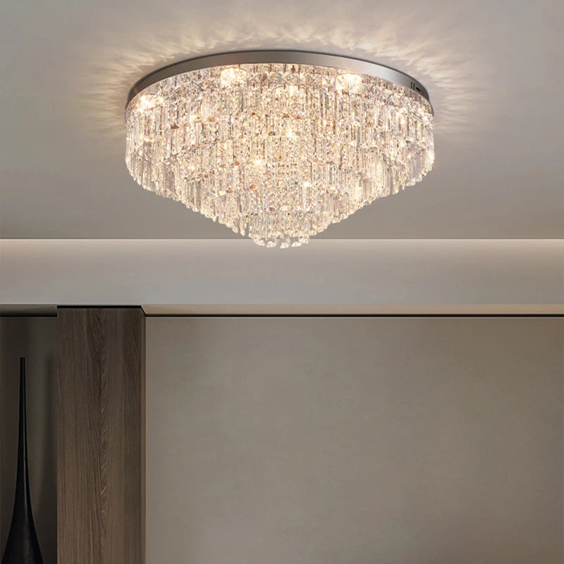 plafonnier en cristal luxe style français atmosphère simple 2024