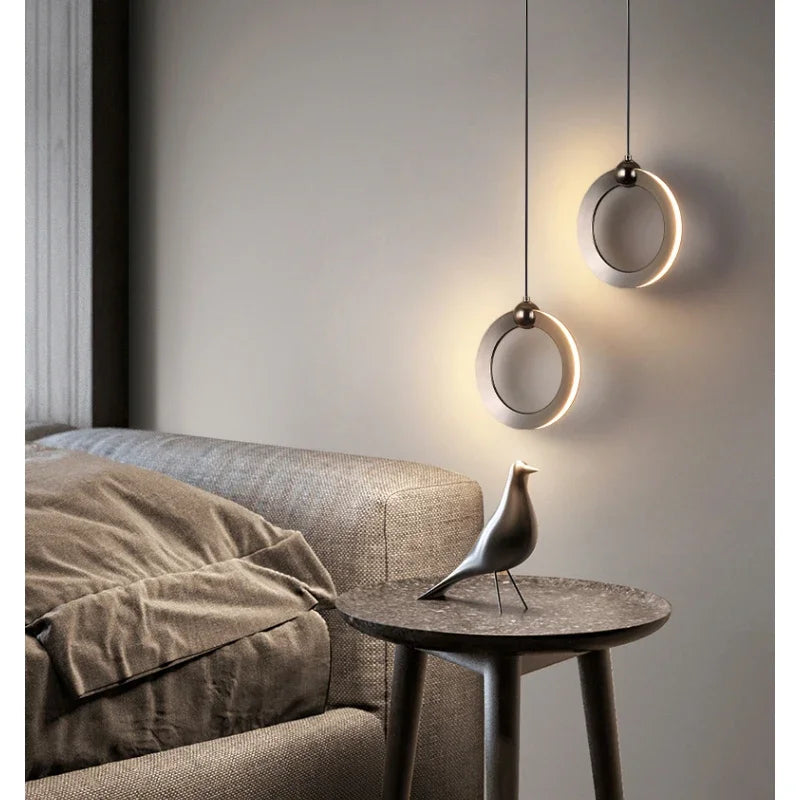 Lamp Modern LED Pendant Light Fixtures, Ring Pendant Lighting For Bedroom Bathroom Living Room, Small Hanging Pendant Light