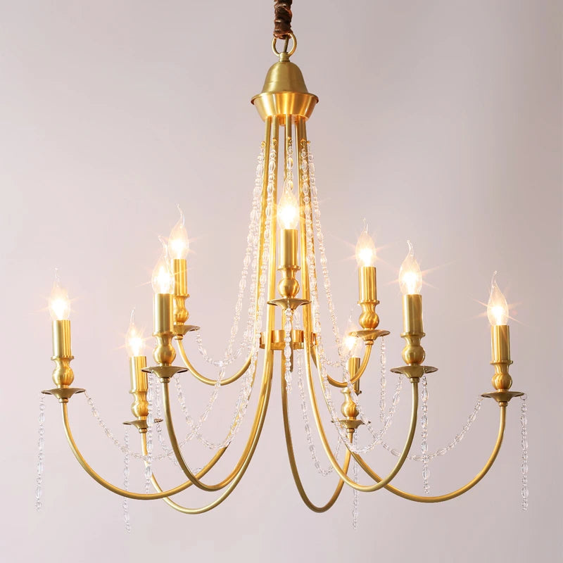 lustre en laiton moderne pour éclairage intérieur élégant