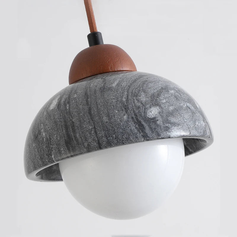 suspension LED en marbre design wabi sabi moderne
