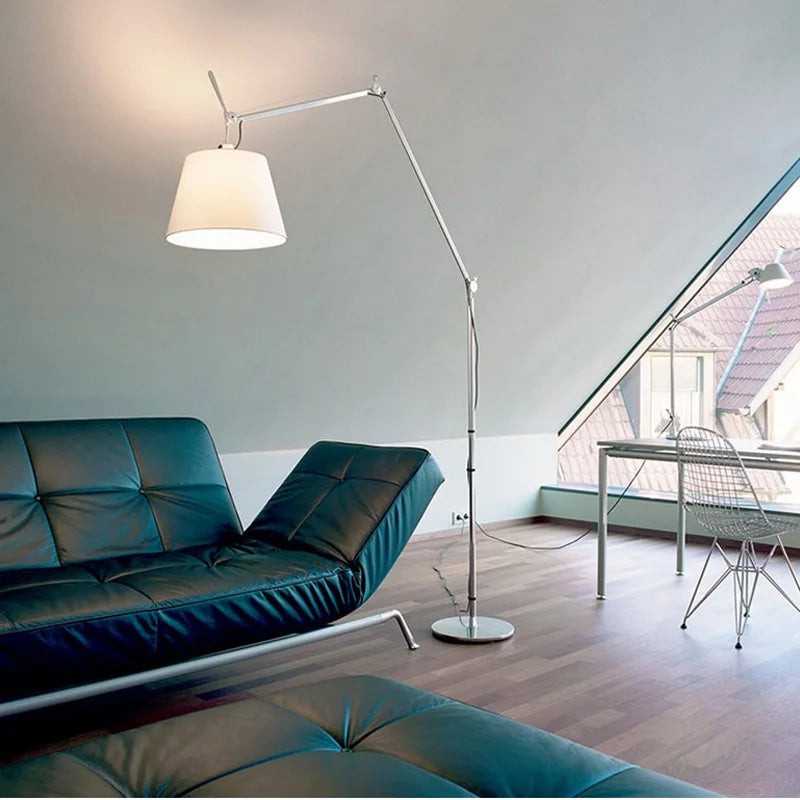 lampadaire nordique design bras pivotant minimaliste en métal pour intérieur