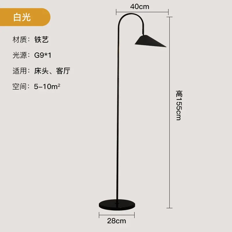 Nordic Minimalist Led Floor Lamp with Changeable Bulb for Living Dining Room Tables Stand Lighting Luminaires