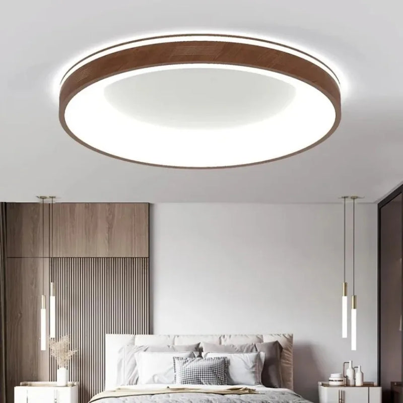 plafonnier led ultra-mince moderne grain de bois décoratif