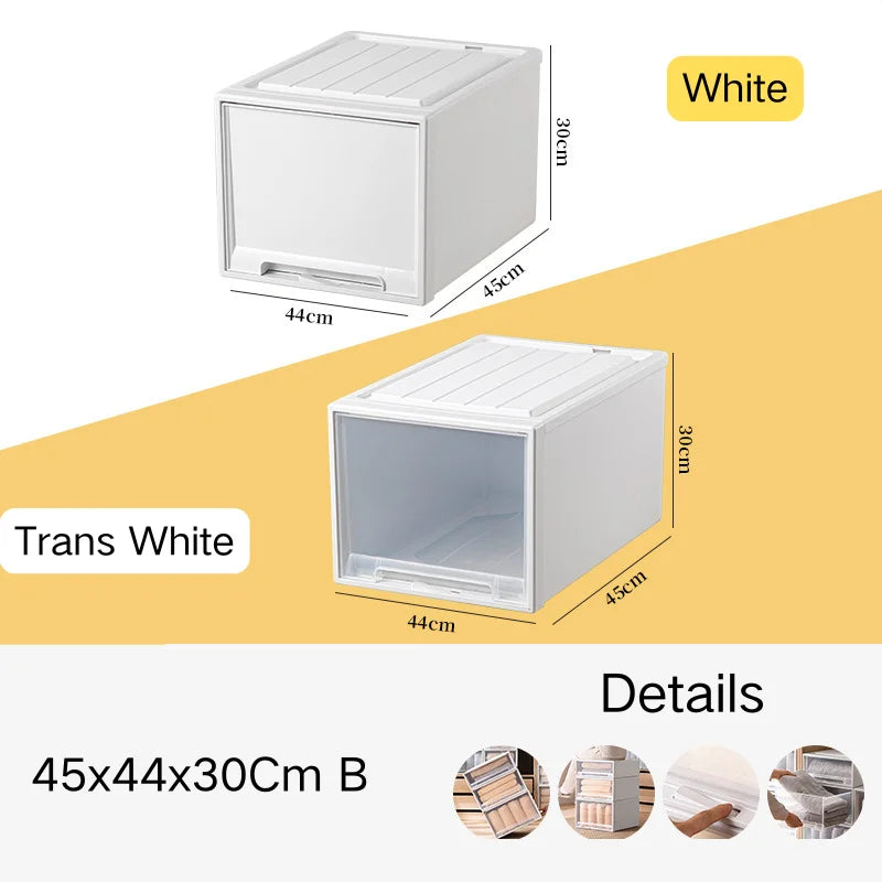 tiroirs empilables en plastique transparent pour rangement pratique