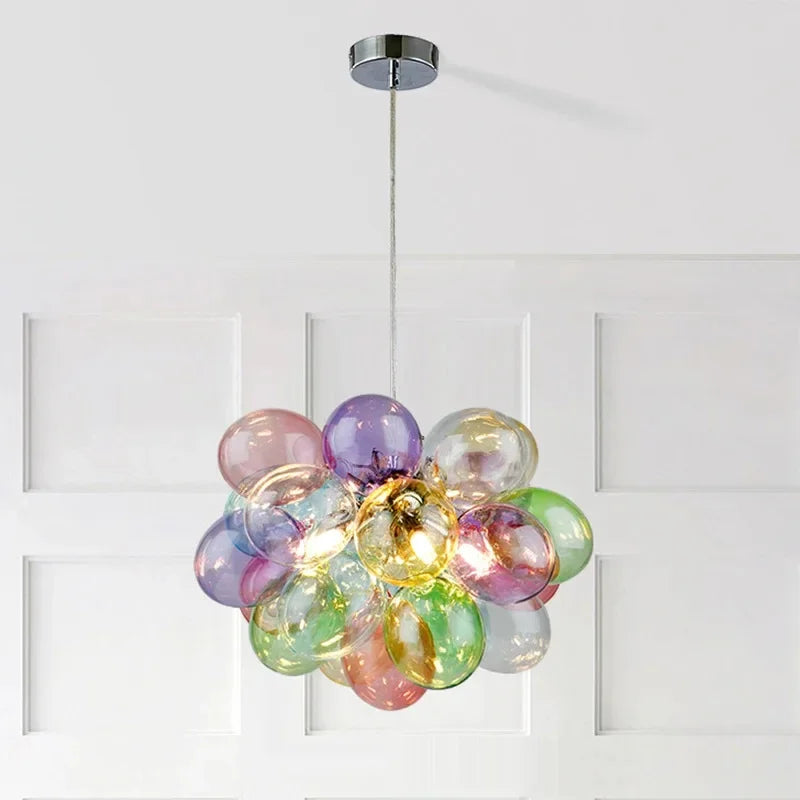 Colorful Bubble Chandelier Glass Pendant Lamp Ceiling Light Suspension Hanging Luminaire for Living Room Bedroom