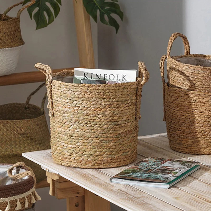 panier de rangement en osier pour divers articles et plantes