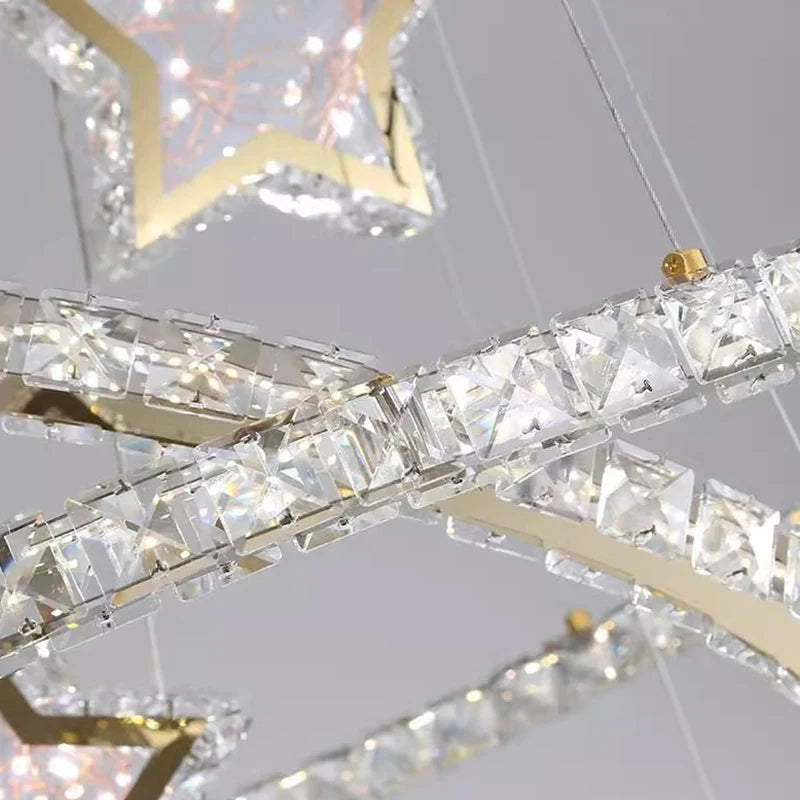 lampes suspendues intelligentes en cristal au design moderne
