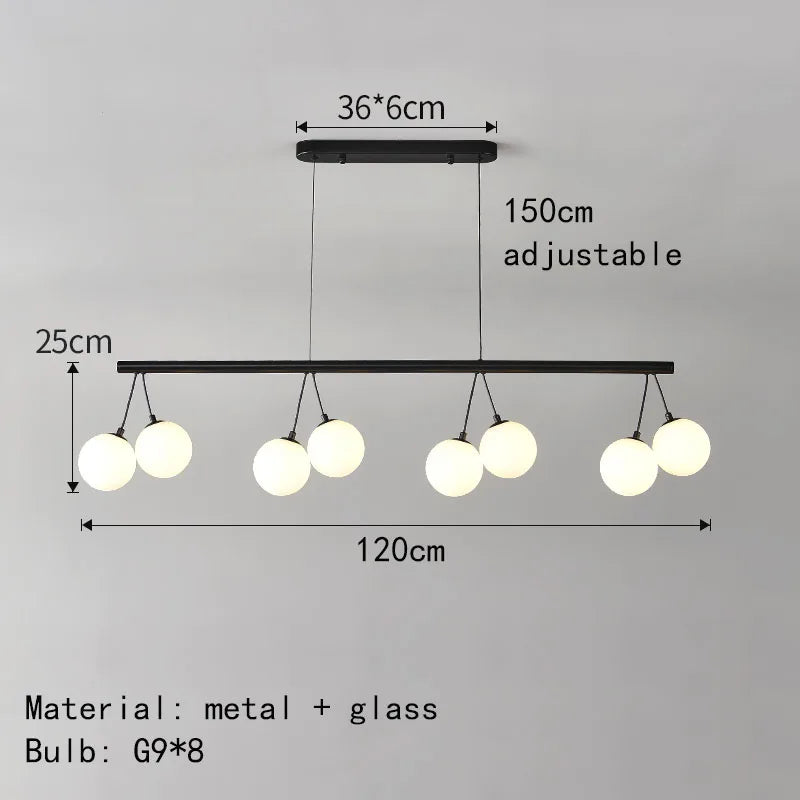 lustre moderne en verre éclairage suspendu réglable design élégant