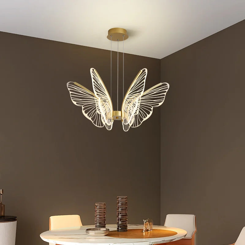 lustre led papillon design nordique moderne pour intérieur décoratif