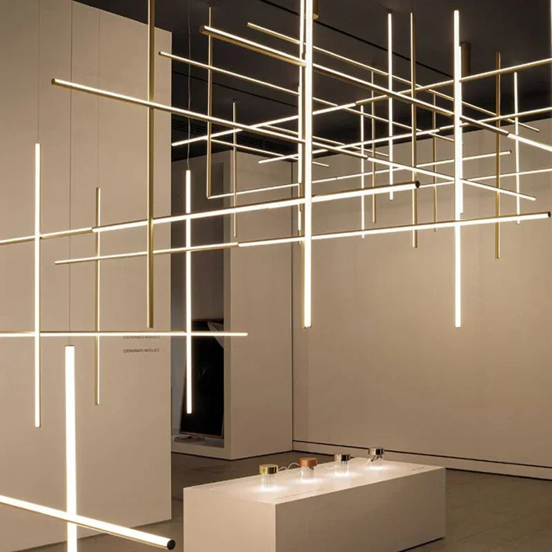 lustre tubulaire design italien suspension à led décorative