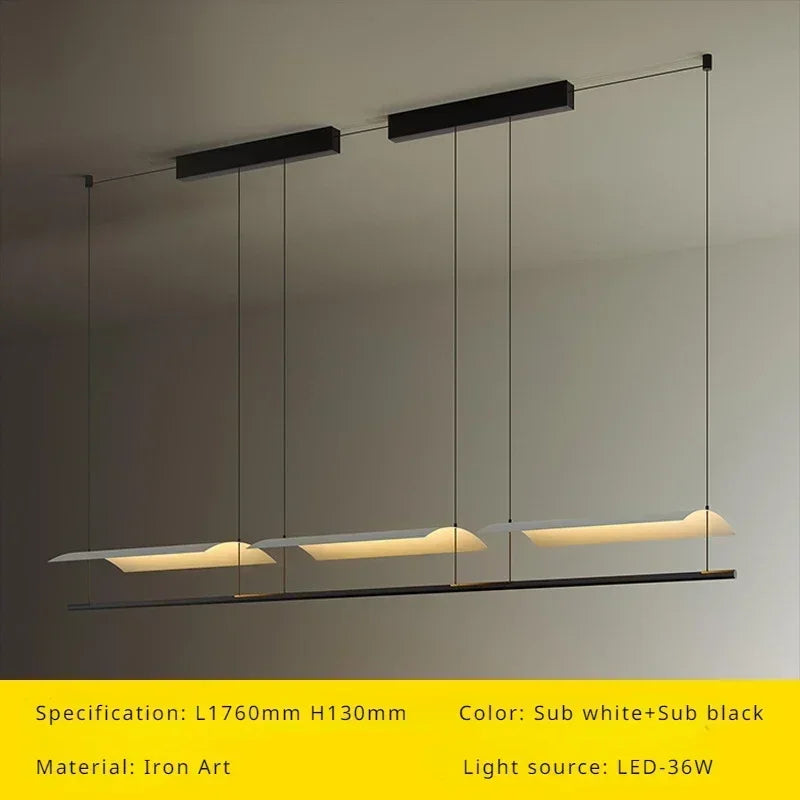 lustre suspendu moderne nordique éclairage design long et simple