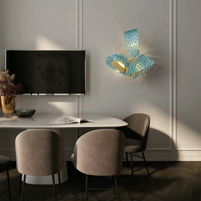 applique murale led de luxe en forme de fleur moderne en cuivre