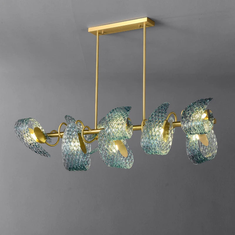 lustre suspendu en verre cristal éclairage moderne pour intérieur