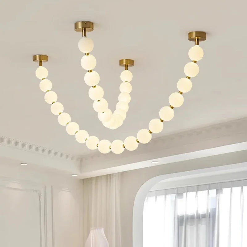 lustre design perles nordiques led pour décoration maison