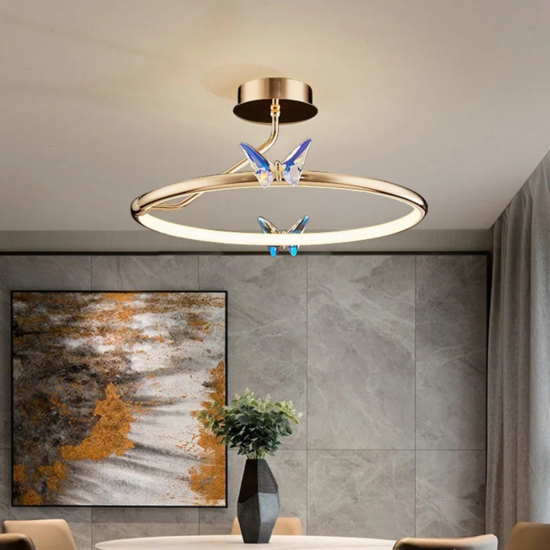 lustre led papillon avec cordon réglable pour décoration intérieure