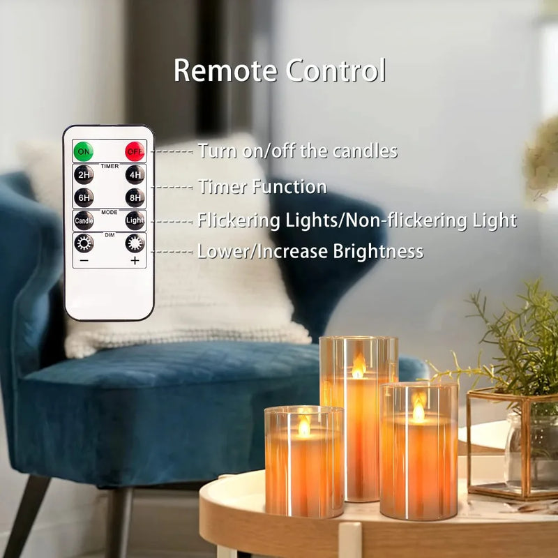 bougies LED décoratives avec télécommande et minuterie pour événements festifs