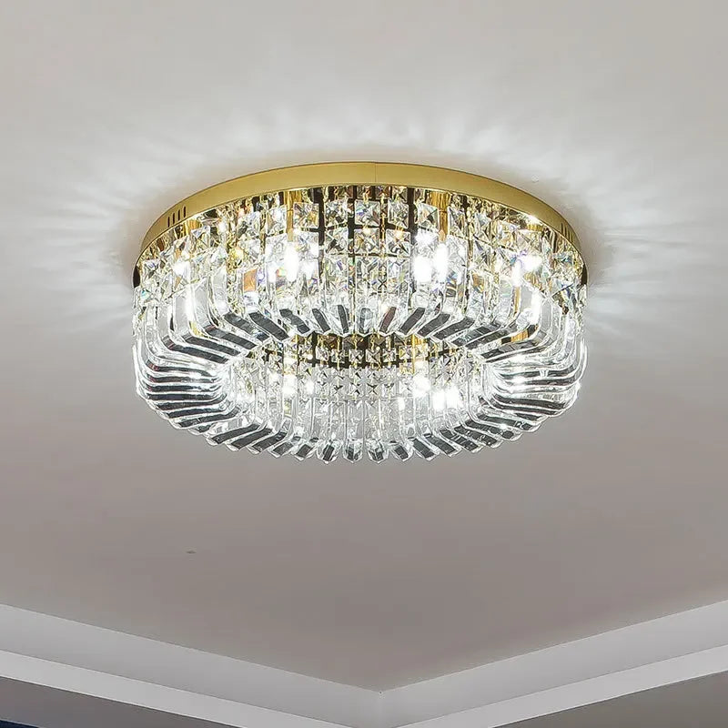 lustre en cristal moderne design avec éclairage led décoratif