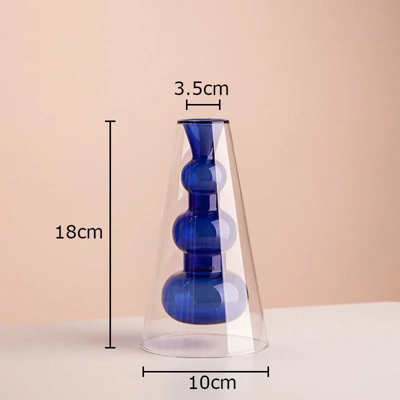 vase en verre multicolore pour culture hydroponique et décoration