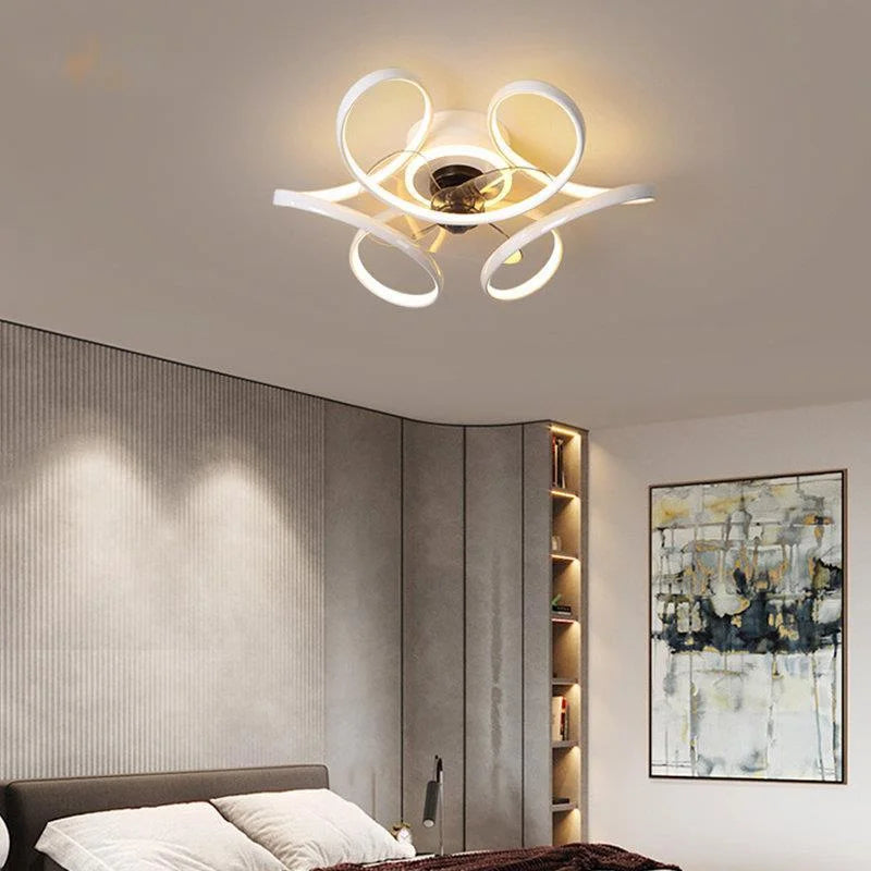 plafonnier moderne avec ventilateur silencieux et éclairage intégré