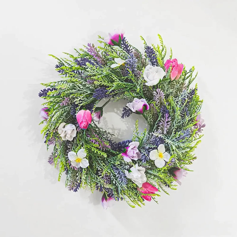 panier de fleurs artificielles couronne de printemps pour décoration de Pâques