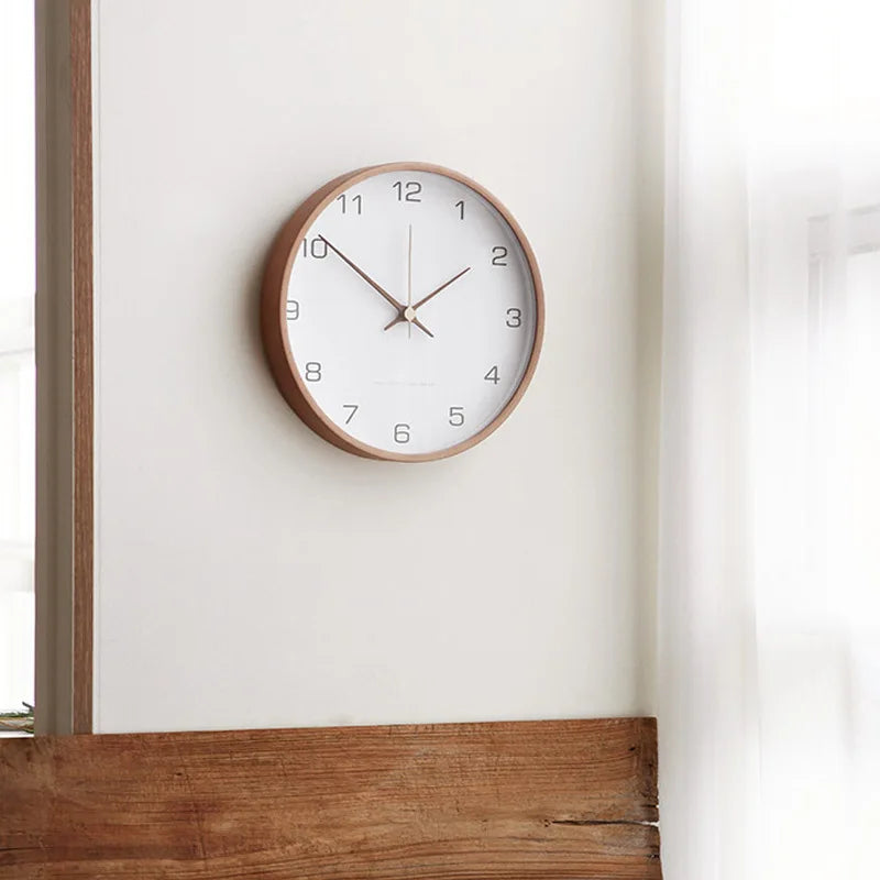 horloge murale en bois et verre design nordique élégant et simple