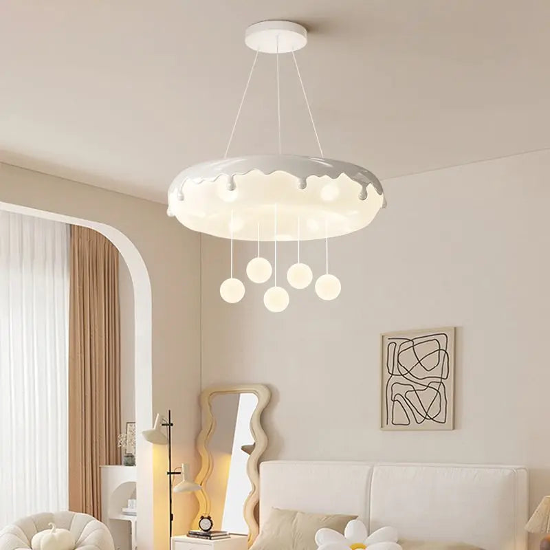 52cm Donuts Pendant Lamp With Remote Control Dimming Children's Room Bubble Ball Chandelier Light Kids Nursery Bedroom Lamp LED