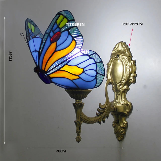 applique murale fleurs turques abat-jour baroque en verre décoratif